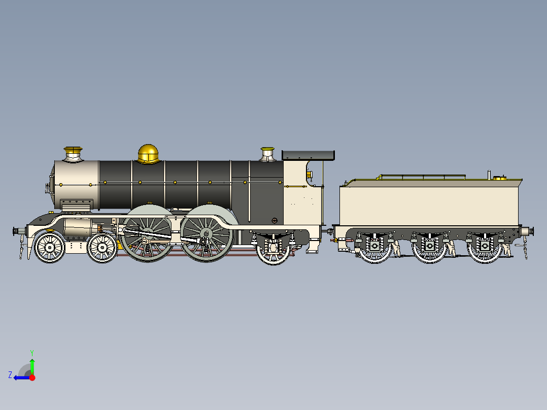 大西洋蒸汽机车右视图