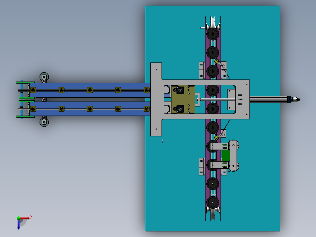 Q245-抛光机自动进给装置设计【三维SolidWorks】俯视图