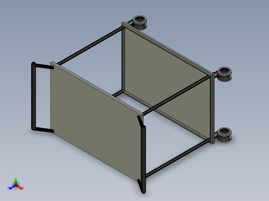医院用实验室推车正等轴测图