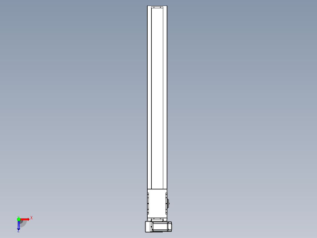 同步带全封闭直线模组TPA-HCB-120D-90-L1050-LU-C-P40-N3俯视图
