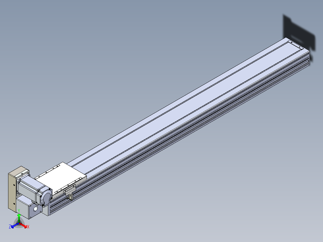同步带全封闭直线模组TPA-HCB-120D-90-L1050-LU-C-P40-N3正等轴测图