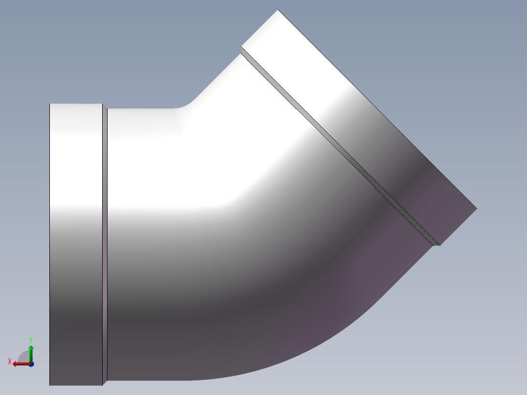 弯头-45°等径 DN32后视图