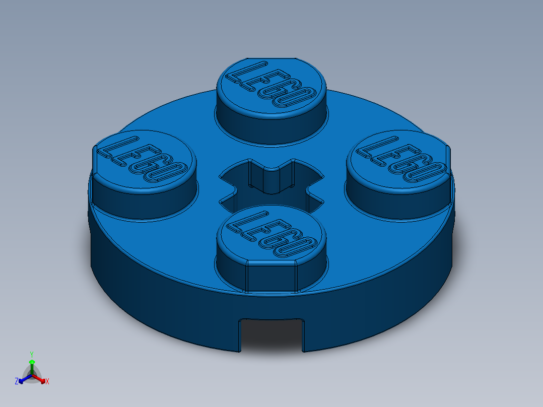 乐高零件 4032 板 2 x 2 圆形-403223 Blue Plate 2 x 2 Round