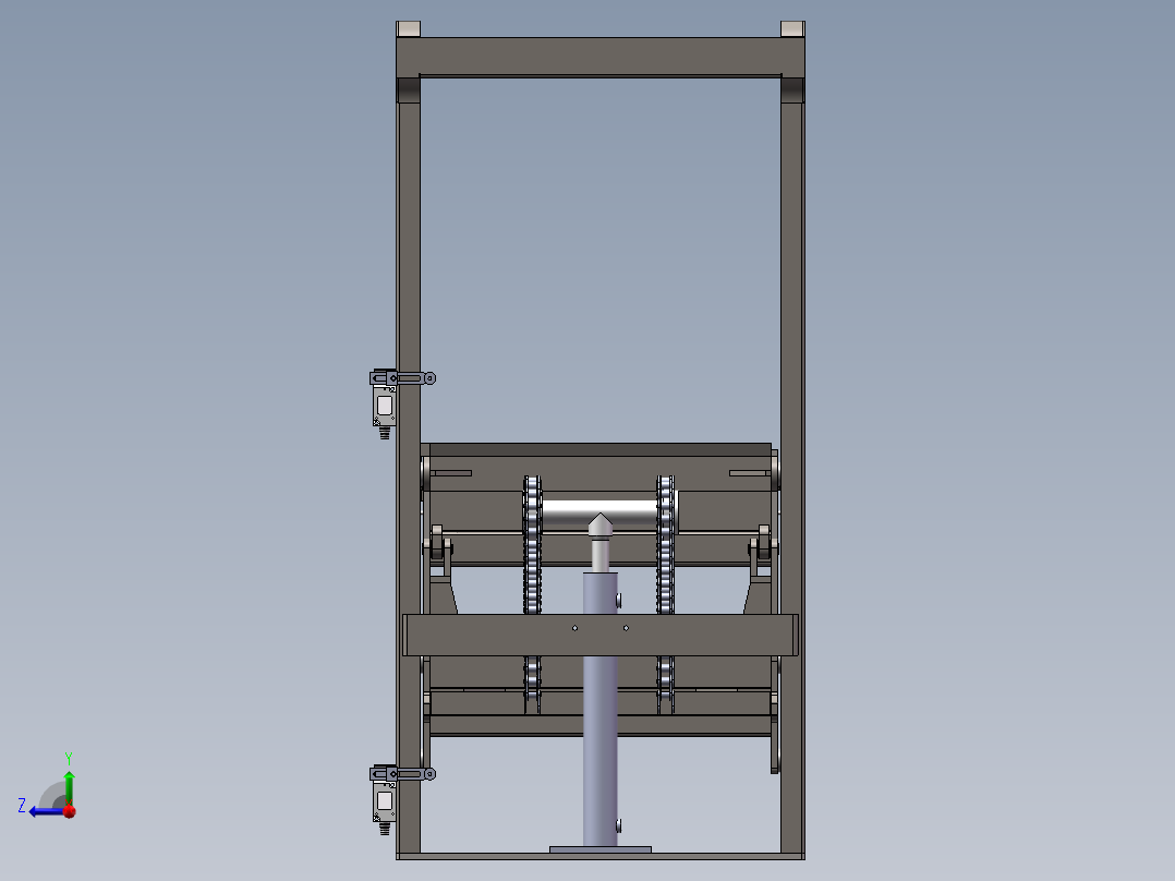 垃圾桶提升机sw16可编辑右视图