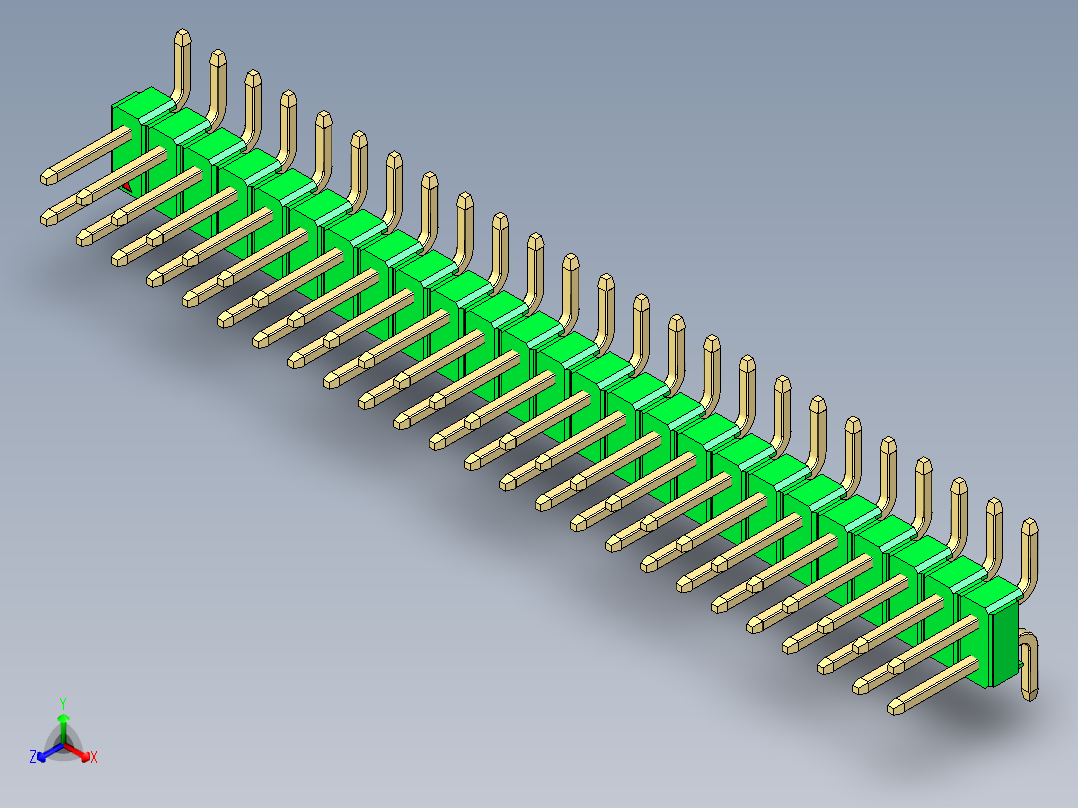 彩色公排针 100mil 2.54mm 系列-DS1022_green_50p_100mil_TypeSMT_rev1.0