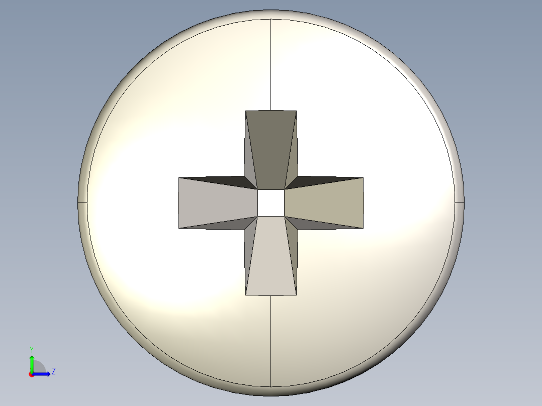 螺丝 M2.5 十字盘头-M2.5 x 4 Screw head.STEP左视图