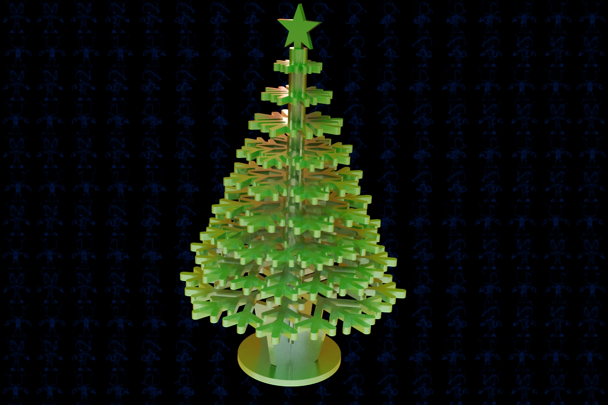 激光下料拼图圣诞树SOLIDWORKS 2017和x_t格式