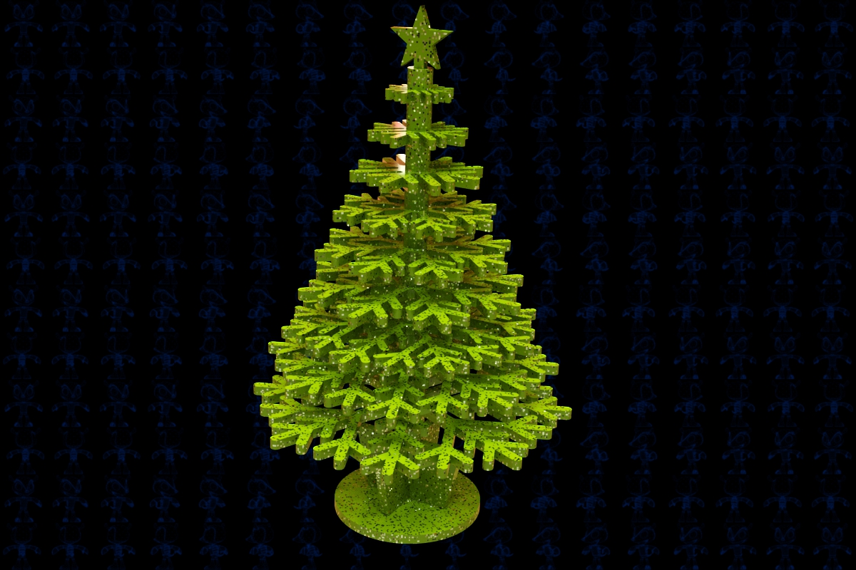 激光下料拼图圣诞树SOLIDWORKS 2017和x_t格式