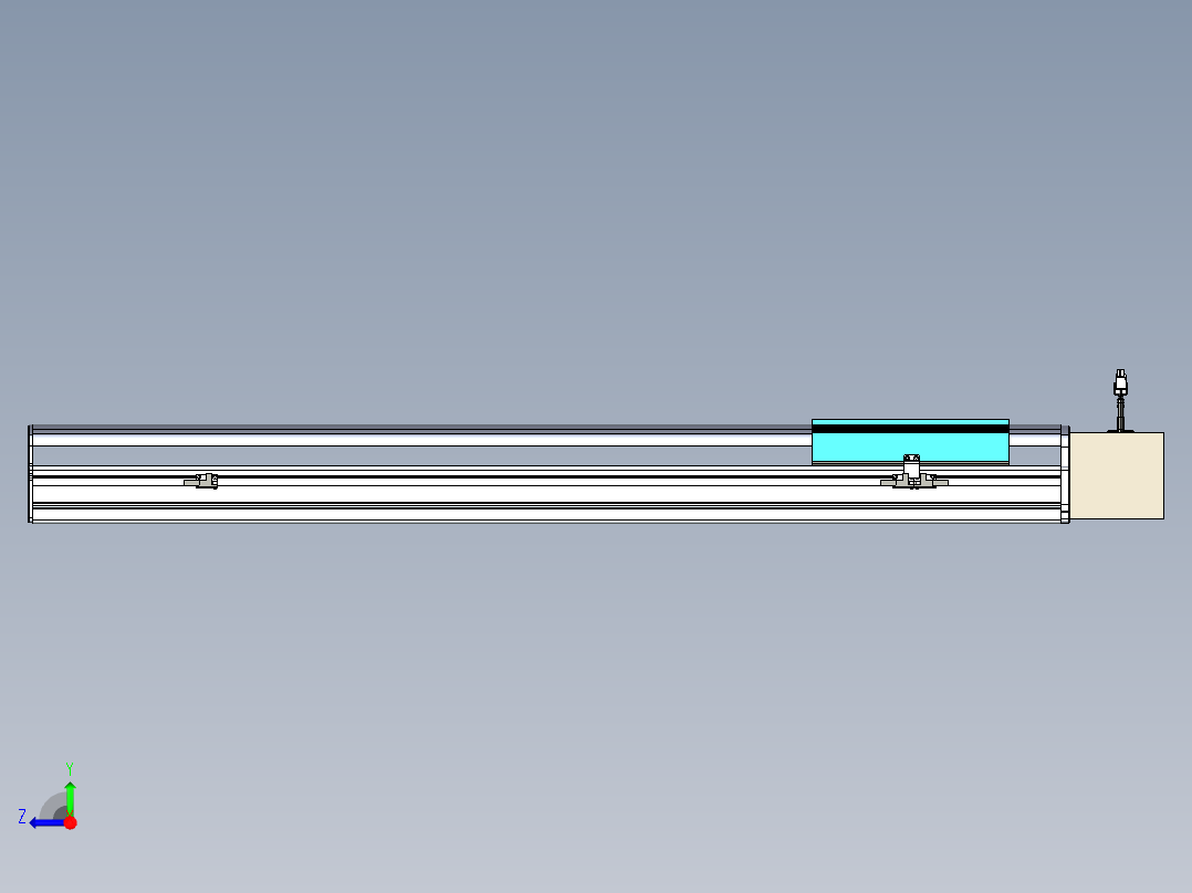 同步带滑台-半封闭B22-L100-C-S800-L-P75-D3-N5右视图