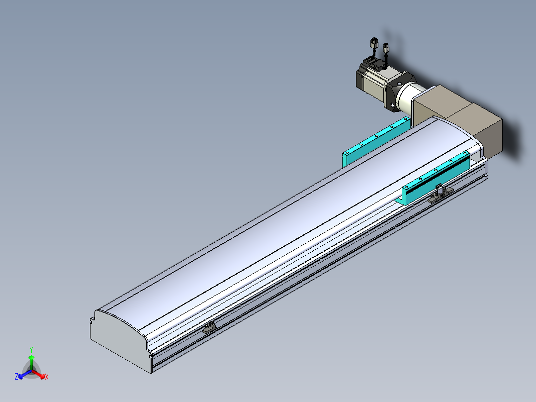 同步带滑台-半封闭B22-L100-C-S800-L-P75-D3-N5正等轴测图