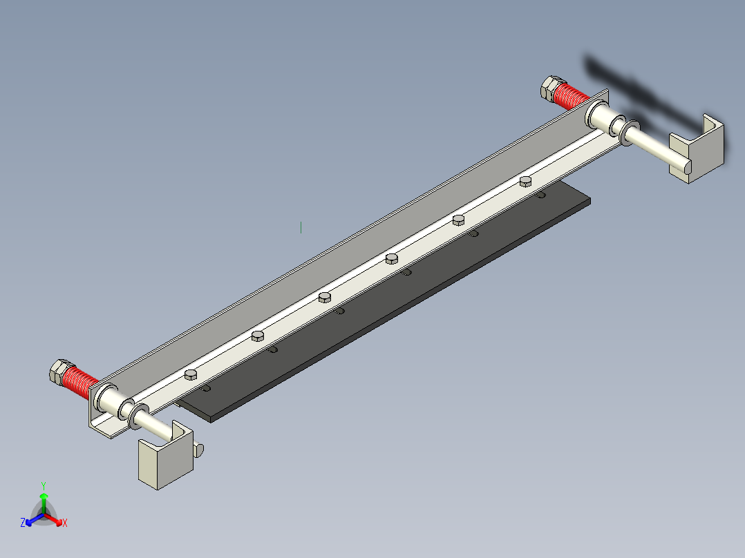 TD75型带式输送机弹簧清扫器 TD3E正等轴测图