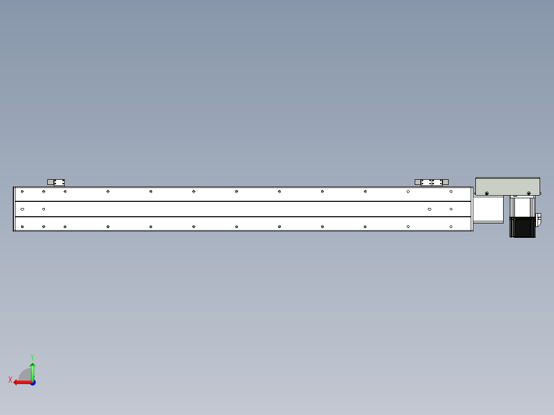 同步带滑台-半封闭B10H-L45-S850-R-P40-D3后视图