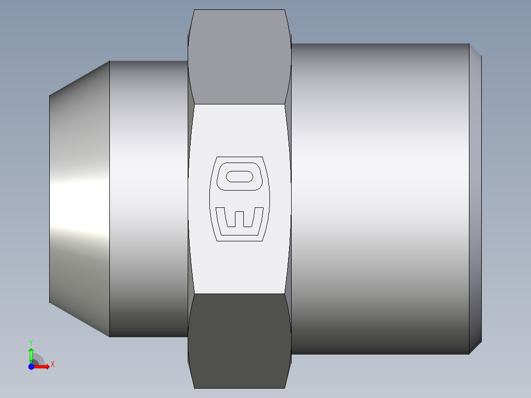 卡套式工业通用硬管接头EO_Weld_connector_AS12LX前视图