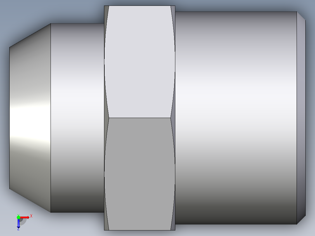 卡套式工业通用硬管接头EO_Weld_connector_AS12LX俯视图