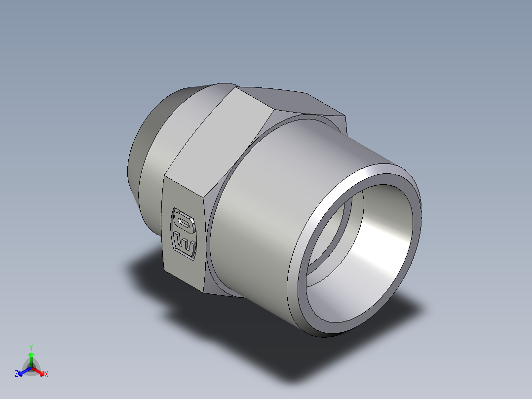 卡套式工业通用硬管接头EO_Weld_connector_AS12LX正等轴测图