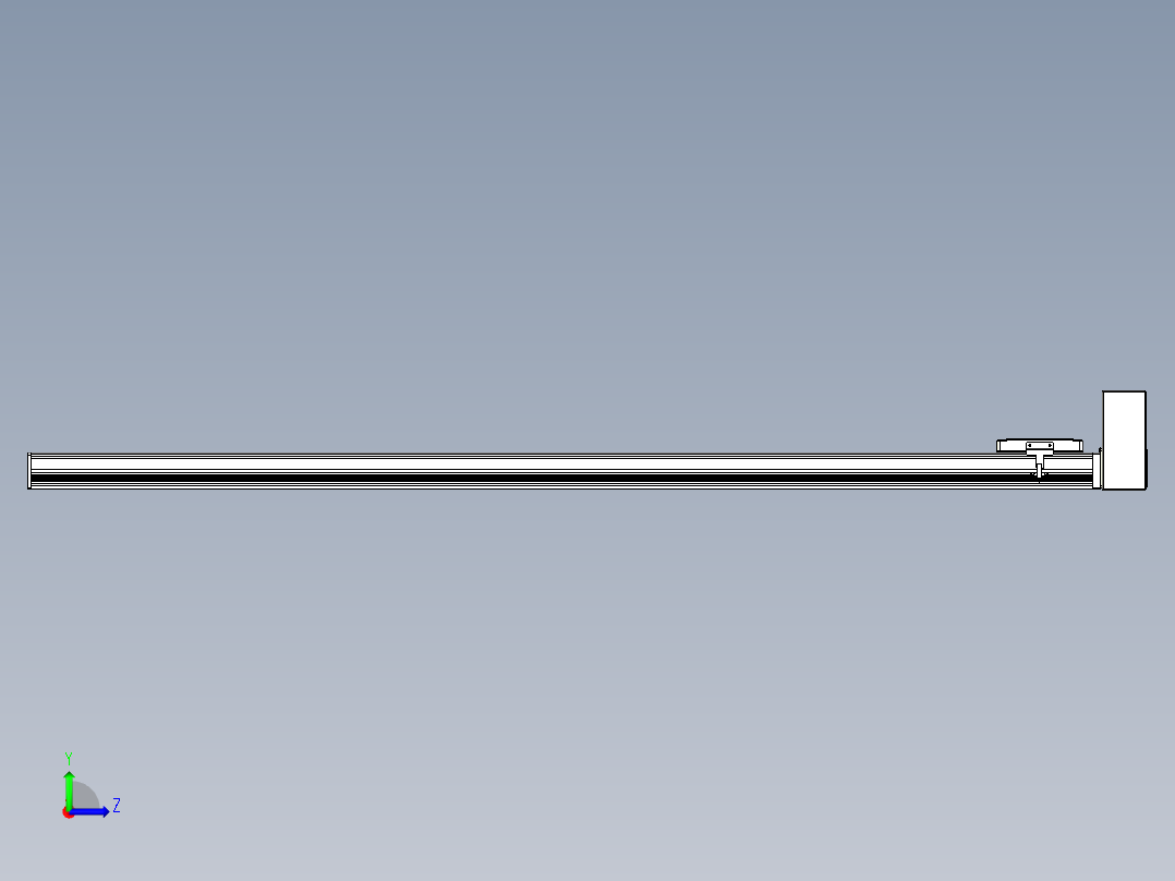 同步带全封闭直线模组TPA-HCB-105D-90-L1400-LU-Y-P20-N3左视图