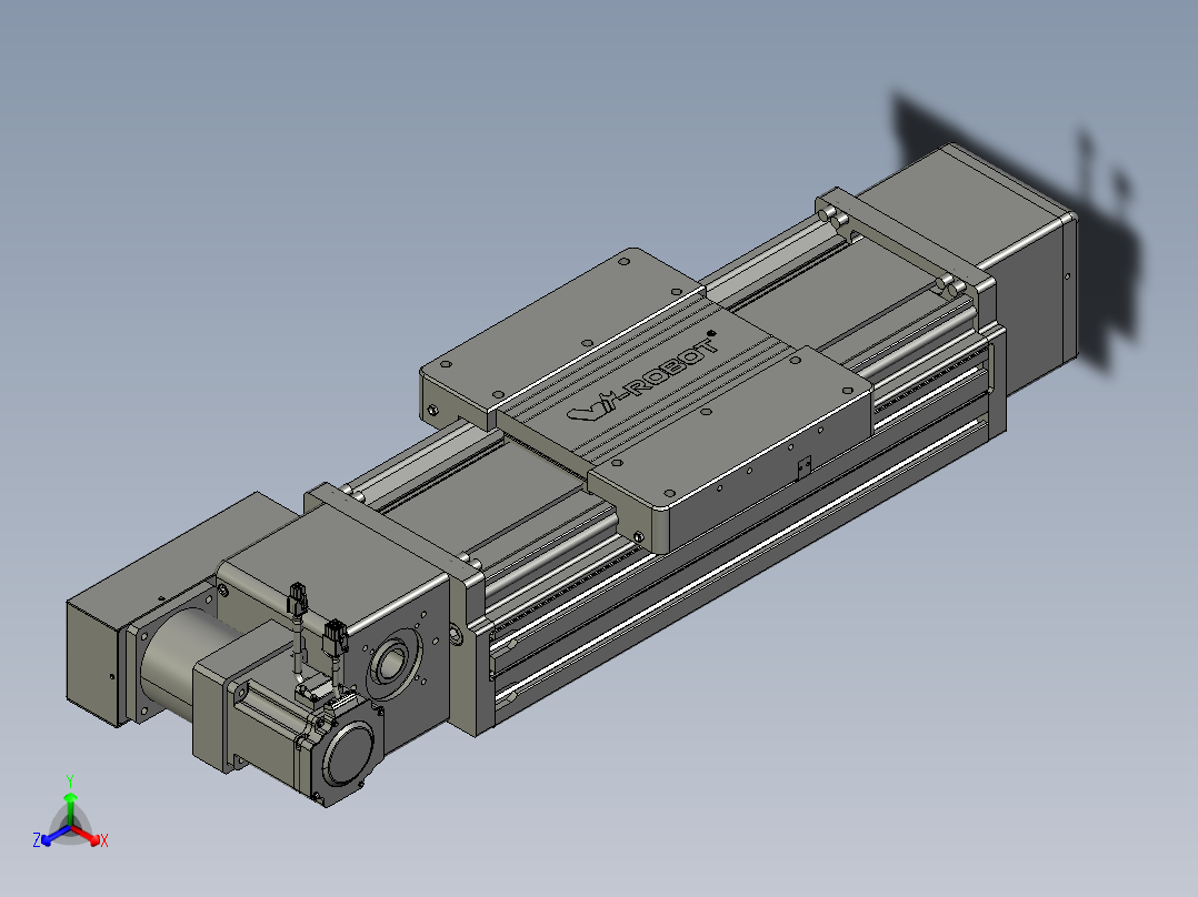 威洛博直线电机模组EB20-L224-S250-BR-ZP75-MS3-5K正等轴测图