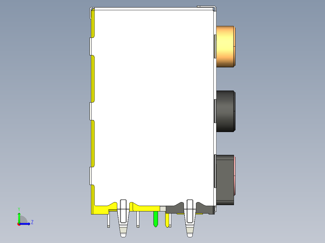 重建音频插孔-POF+音频连接器左视图