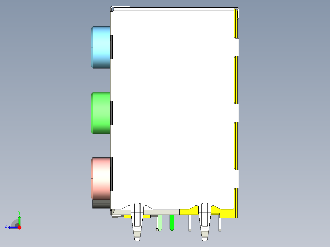重建音频插孔-POF+音频连接器右视图