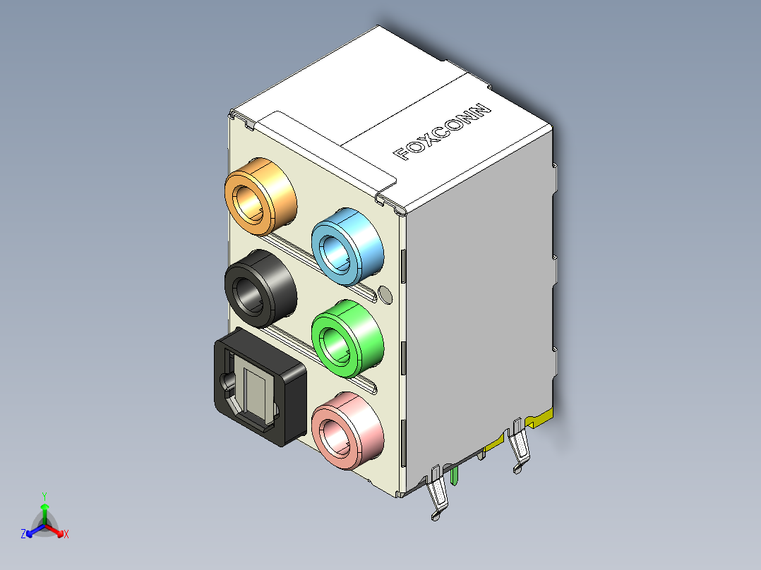 重建音频插孔-POF+音频连接器正等轴测图
