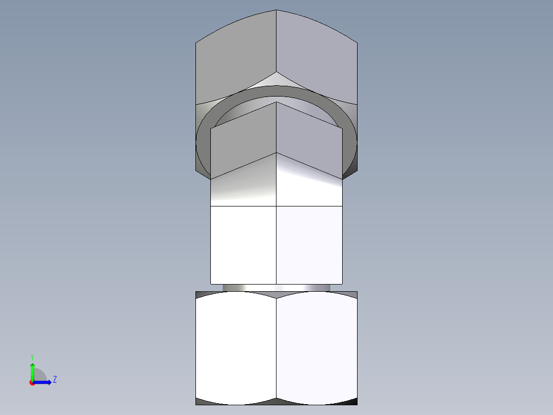 卡套式工业通用硬管接头EO_Swivel_nut_45_deg_elbow_EV15ZLCF左视图