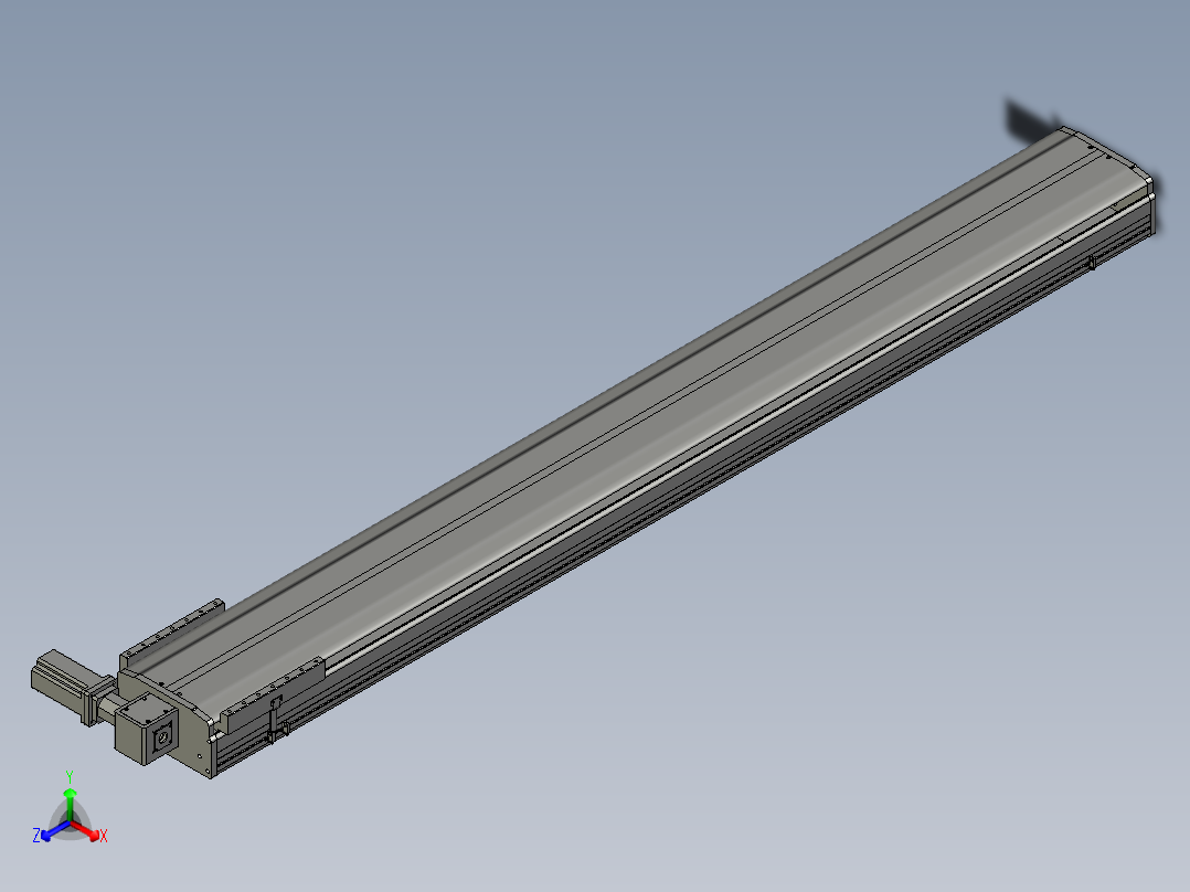 东锦同步带传动-直线滑台模组DH270B-C-L150-S2200-BL-P750W-C3正等轴测图