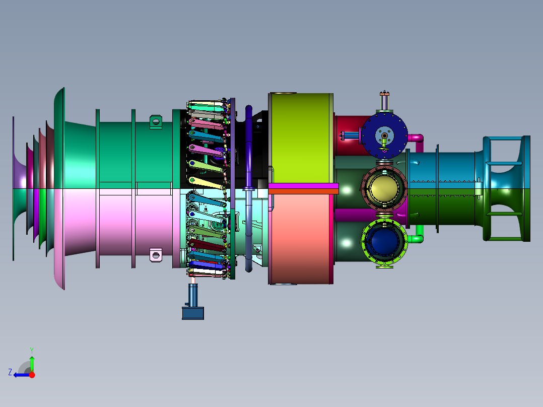 舰载分轴重型燃气轮机右视图