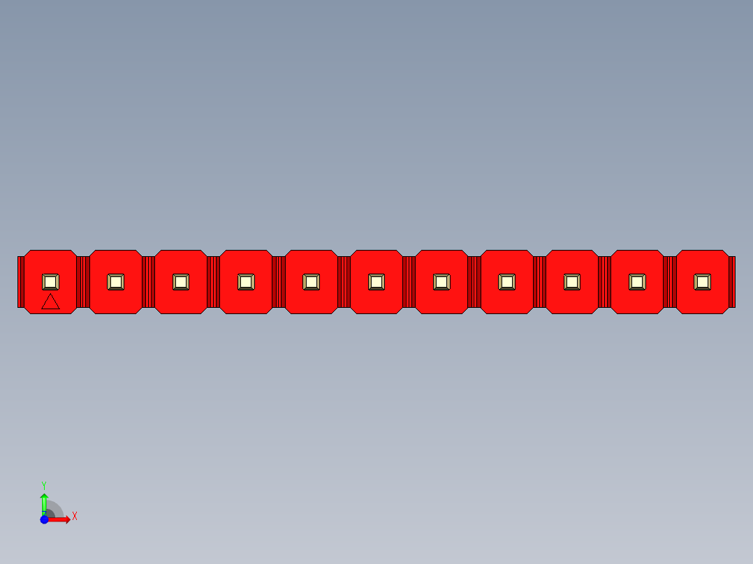 彩色公头100mil（2.54mm）系列-DS1021_red_1x11p_100mil_Type5_rev1.0前视图