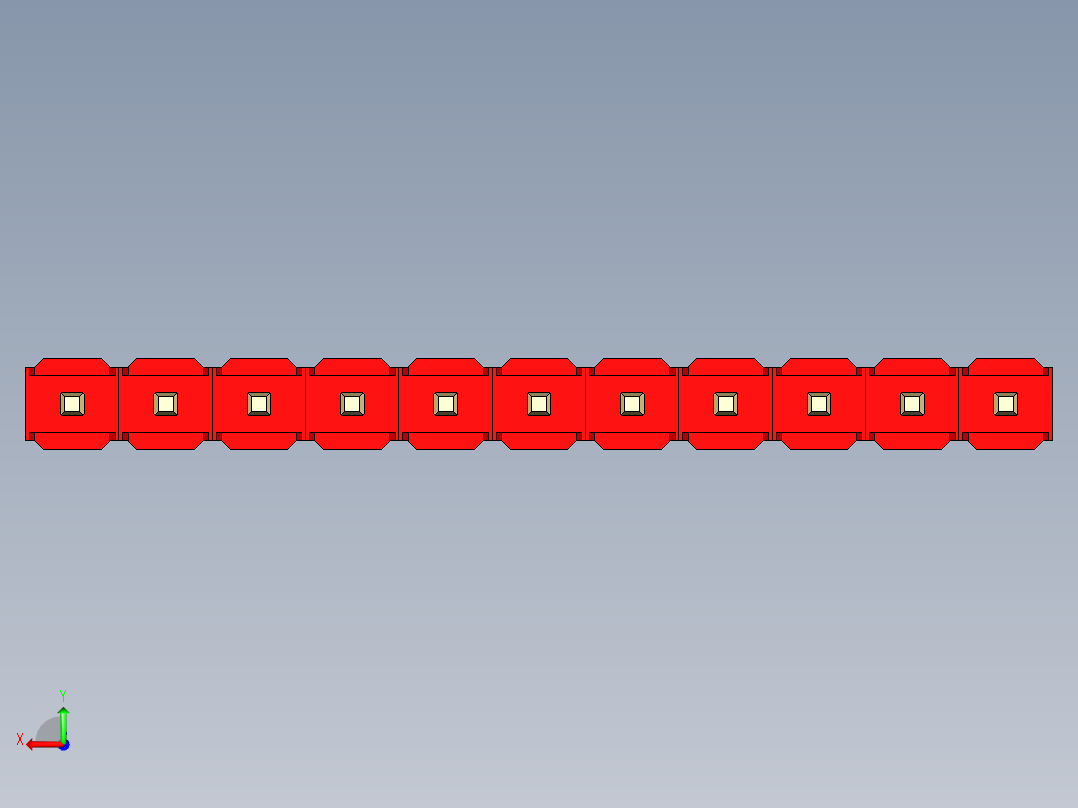 彩色公头100mil（2.54mm）系列-DS1021_red_1x11p_100mil_Type5_rev1.0后视图