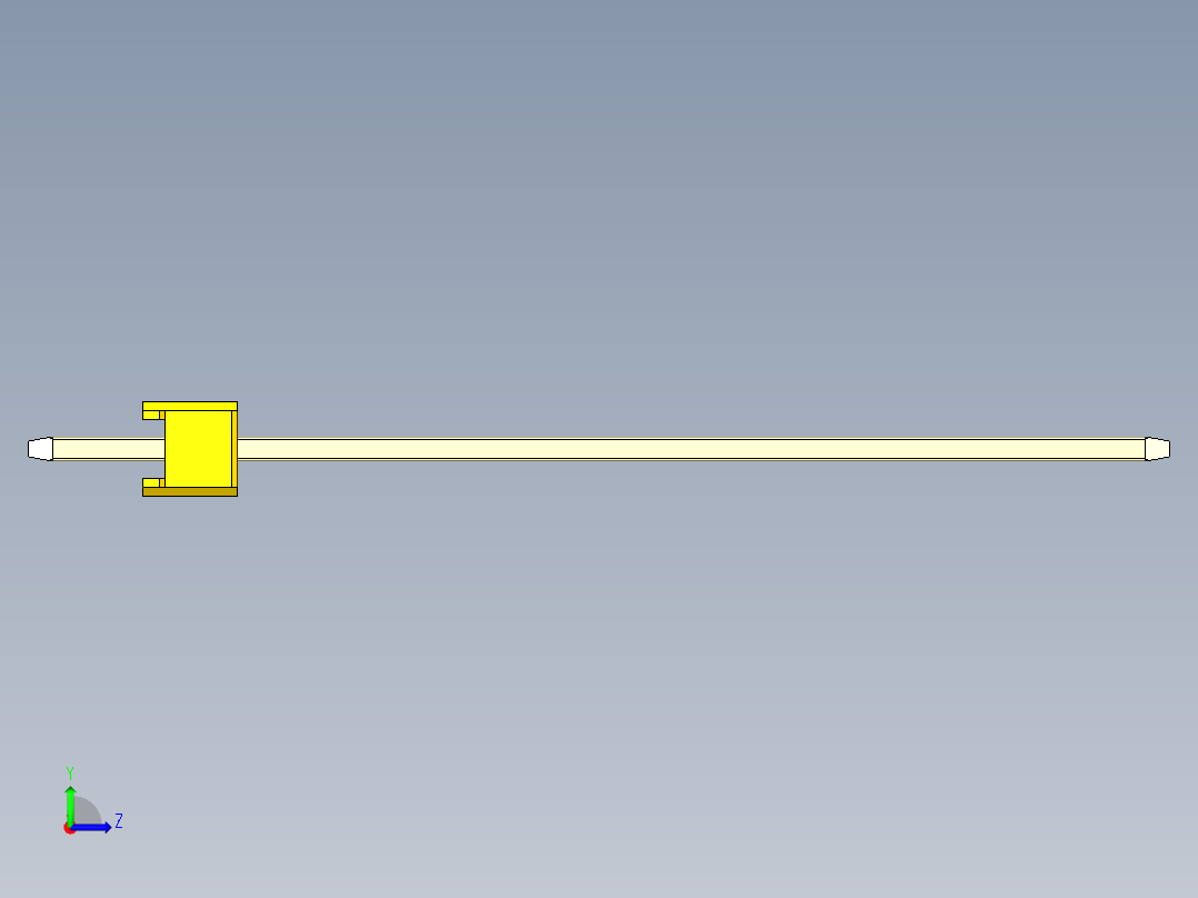 彩色公头100mil（2.54mm）系列-DS1021_yellow_1x03p_100mil_Type43_rev1.0左视图