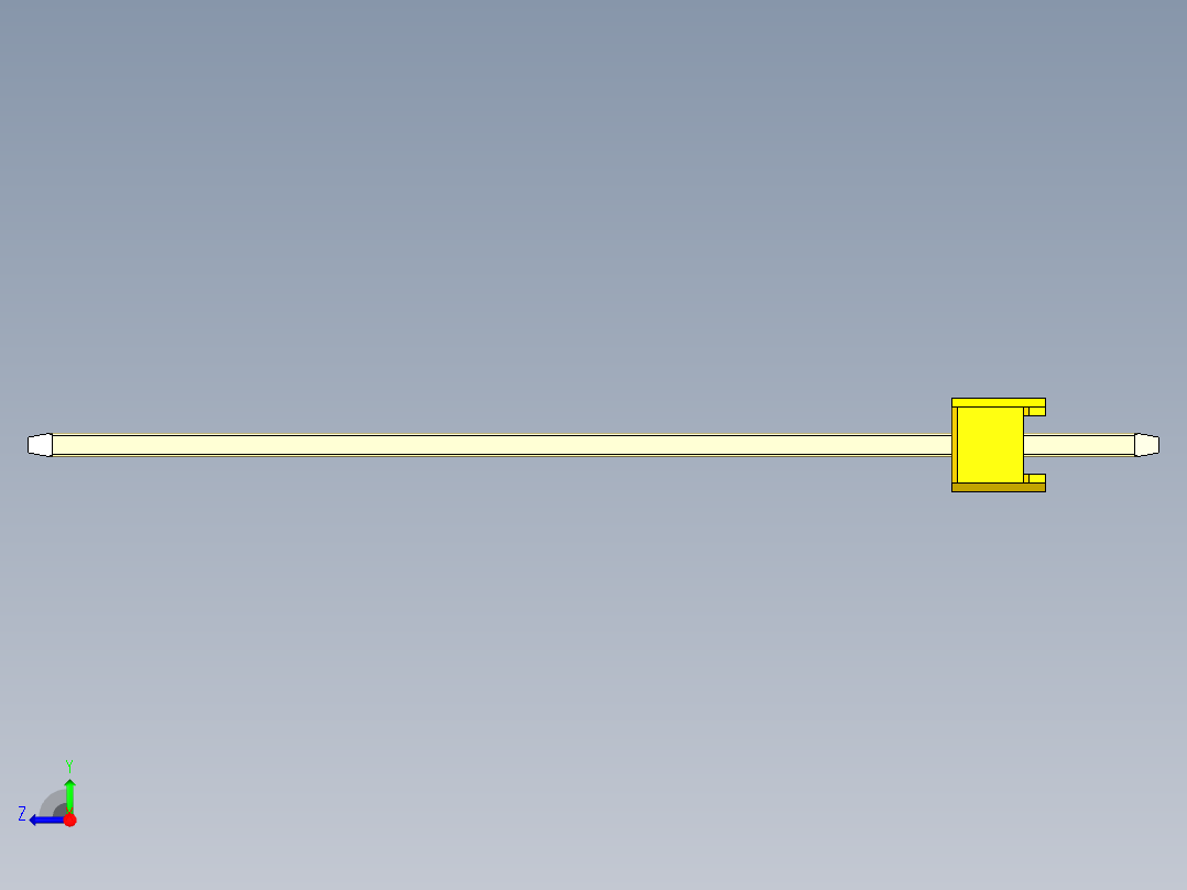 彩色公头100mil（2.54mm）系列-DS1021_yellow_1x03p_100mil_Type43_rev1.0右视图