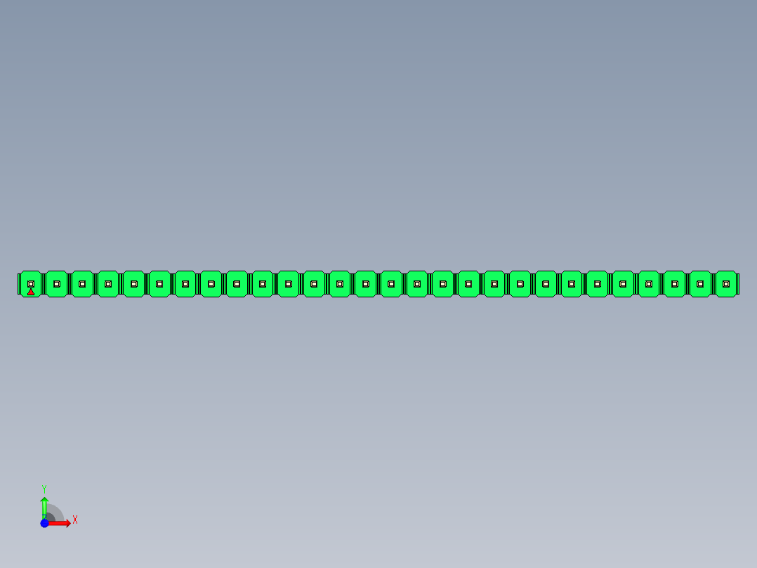 彩色公头100mil（2.54mm）系列-DS1021_green_1x28p_100mil_Type5_rev1.0前视图