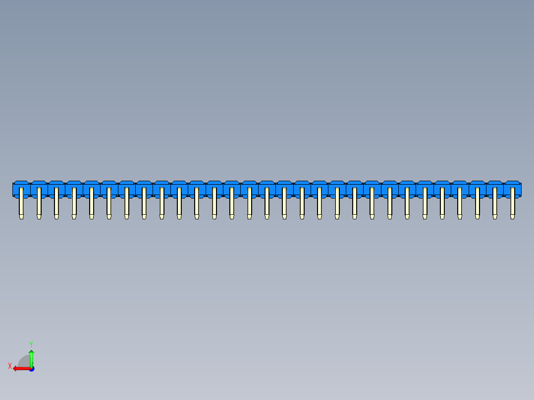 彩色公排针 100mil 2.54mm 系列-DS1022_blue_1x29p_100mil_TypeD_rev1.0后视图