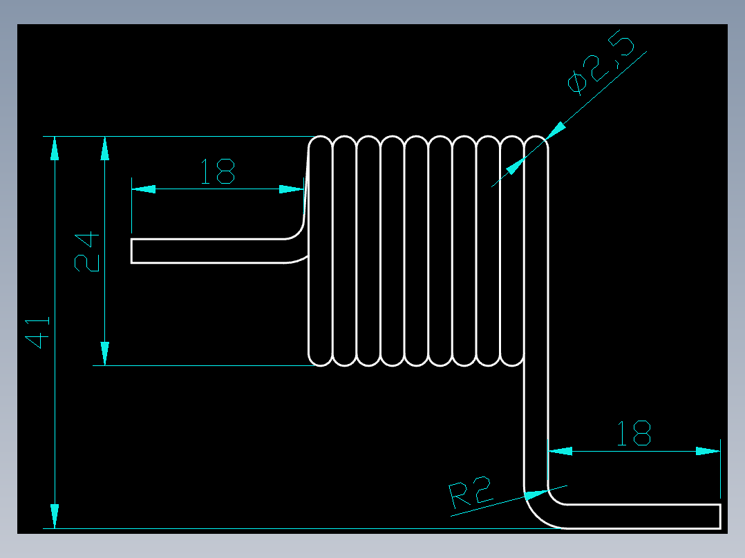 CAD格式机械制图二维100例练习-24 前阐轨弹簧