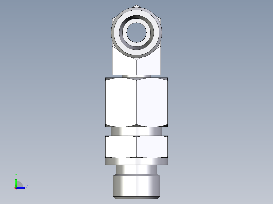 卡套式工业通用硬管接头EO_Assembled_adjustable_standpipe_branch_tee_EVT10SROMD71左视图