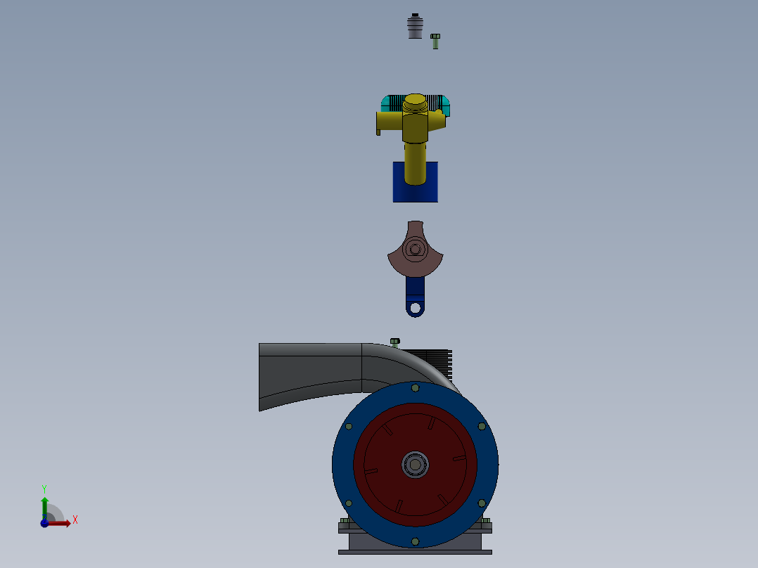 发动机鼓风机详情前视图