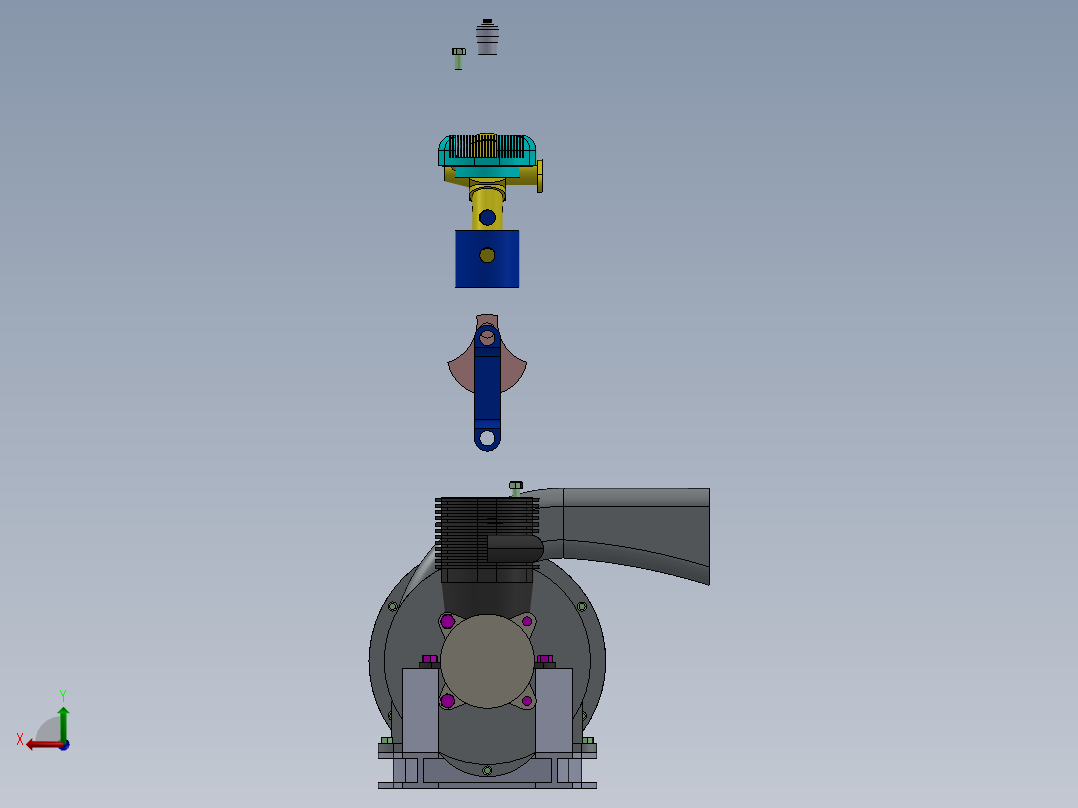 发动机鼓风机详情后视图