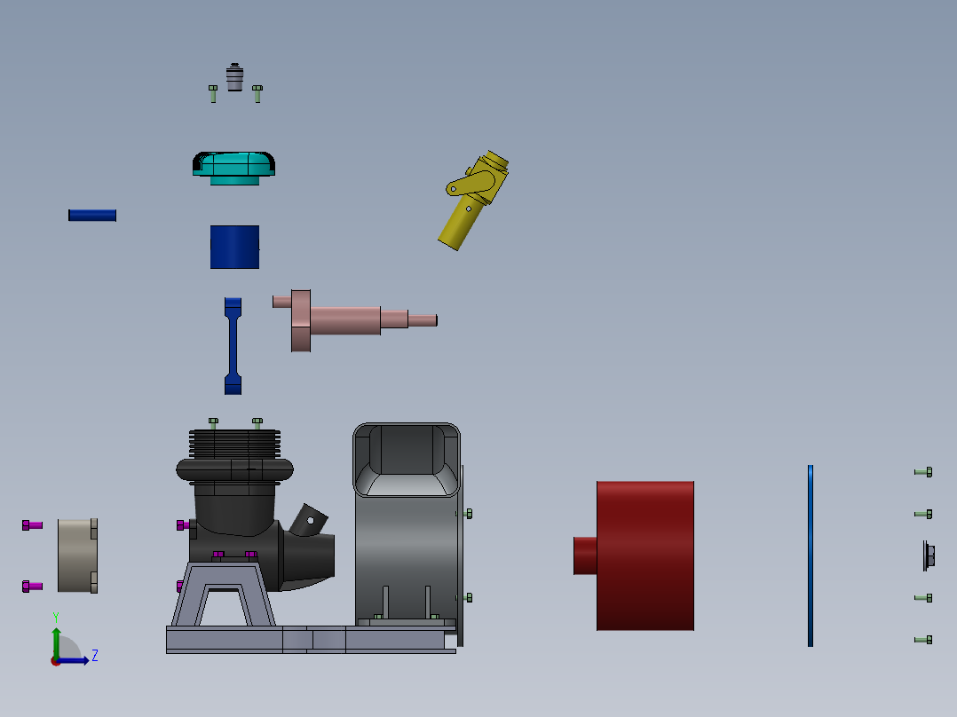 发动机鼓风机详情左视图