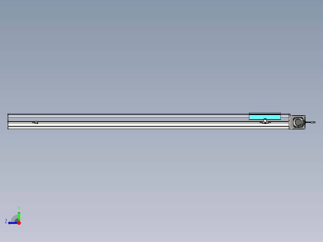 同步带滑台-半封闭B22-L100-C-S1650-R-P75-D3-N5右视图