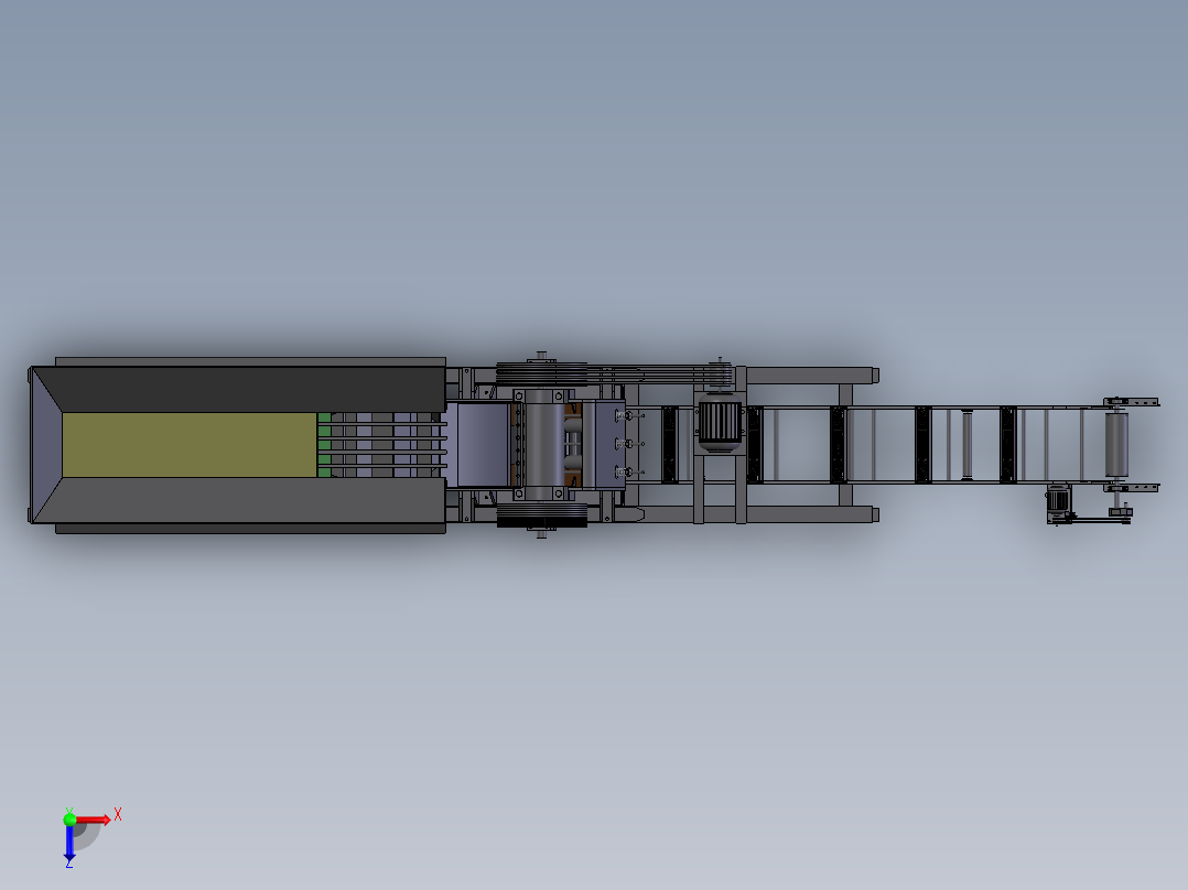 移动式破碎机俯视图