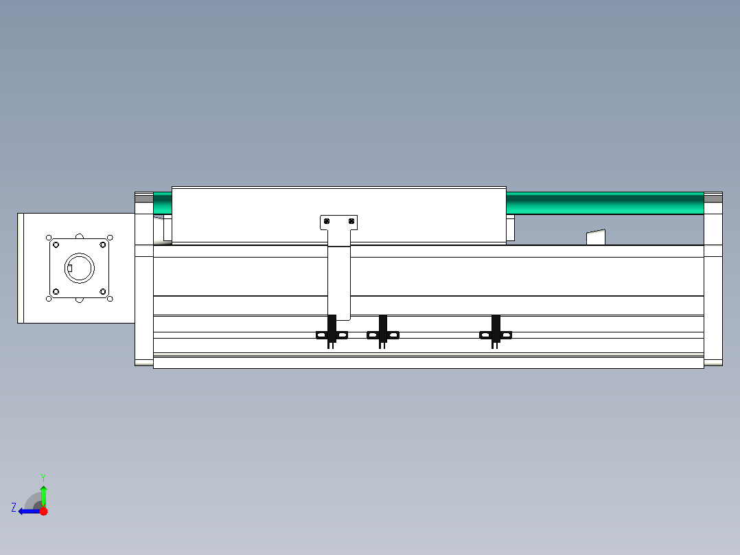 东锦同步带传动-直线滑台模组DH270B-C-L150-S50-BL-P750W-C3右视图