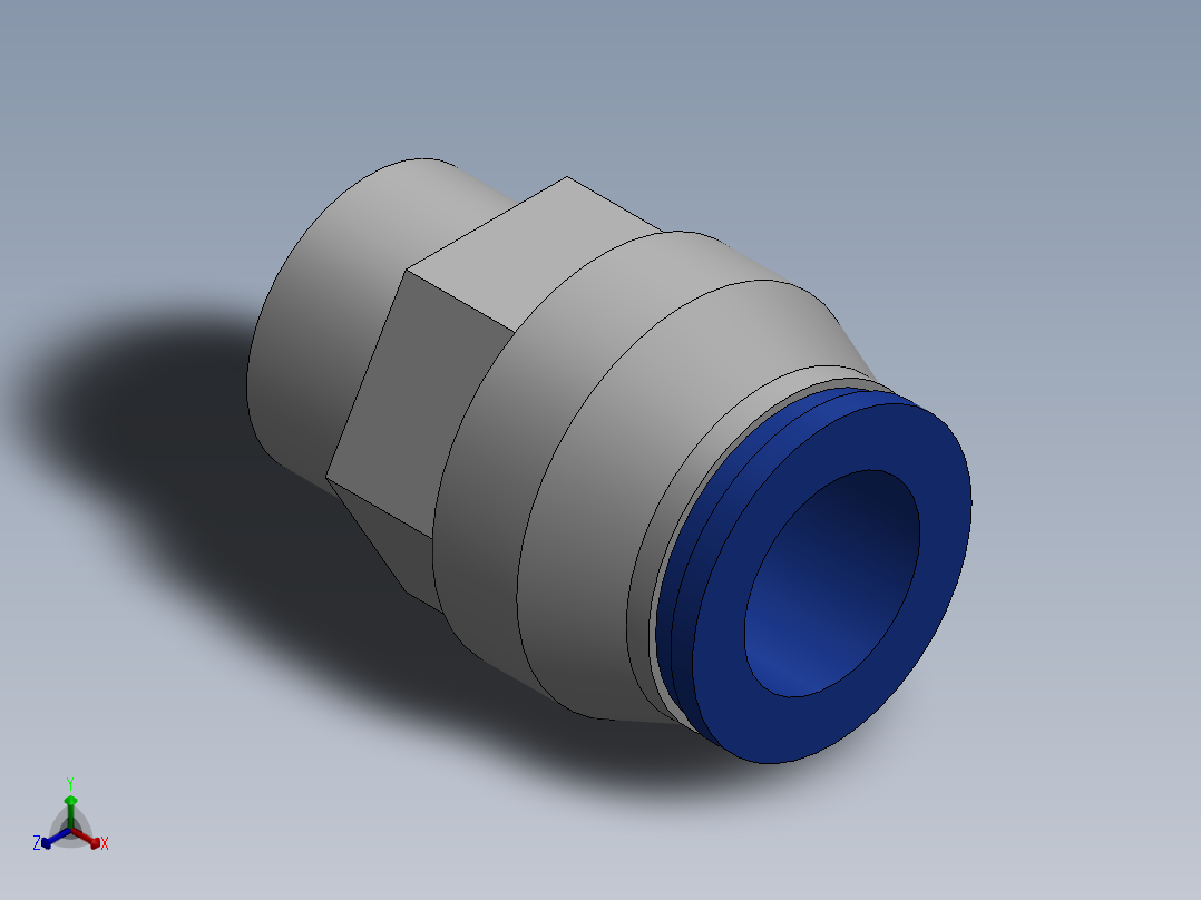 Ø12 x 3-8G - CONEXÃO RETA (C02251238)正等轴测图