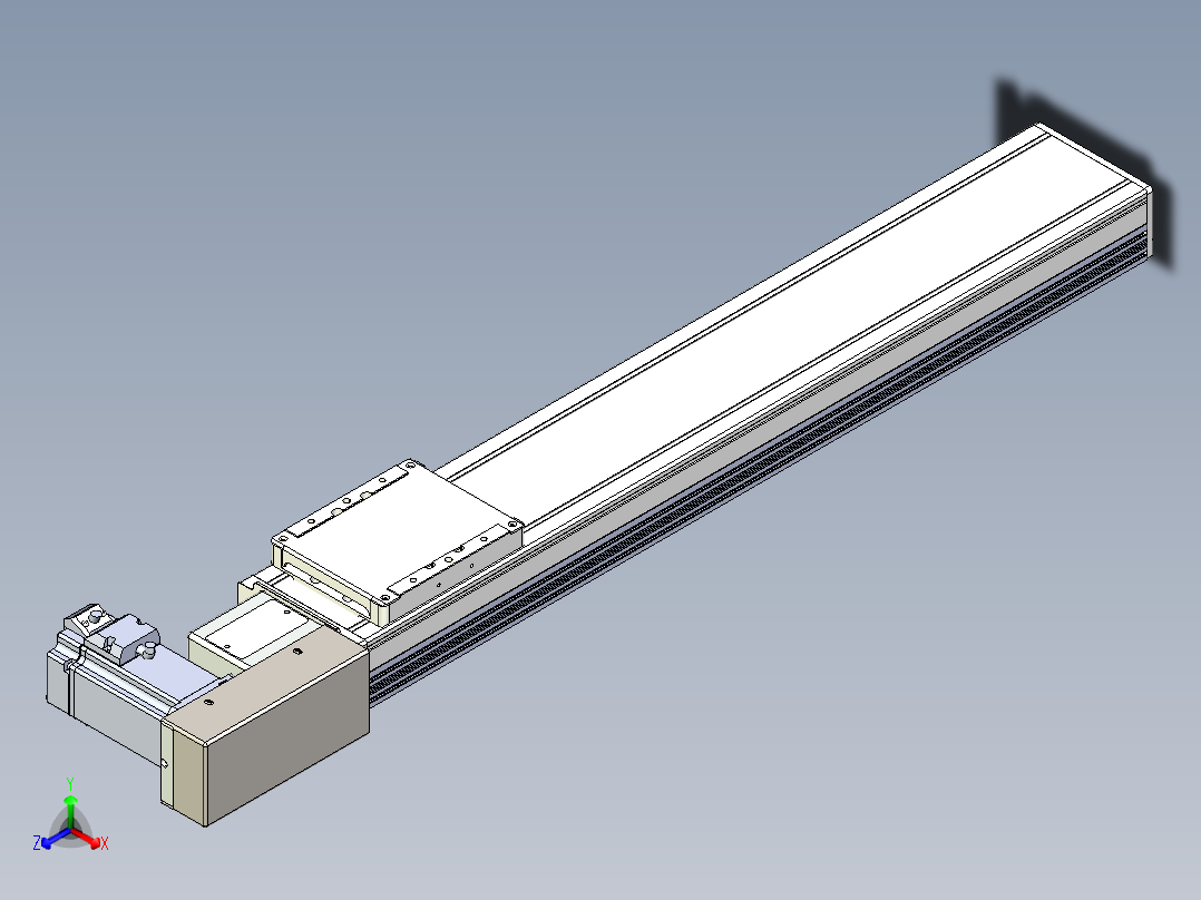 同步带全封闭直线模组TPA-HCB-105D-90-L500-MR-Y-P20-N3正等轴测图