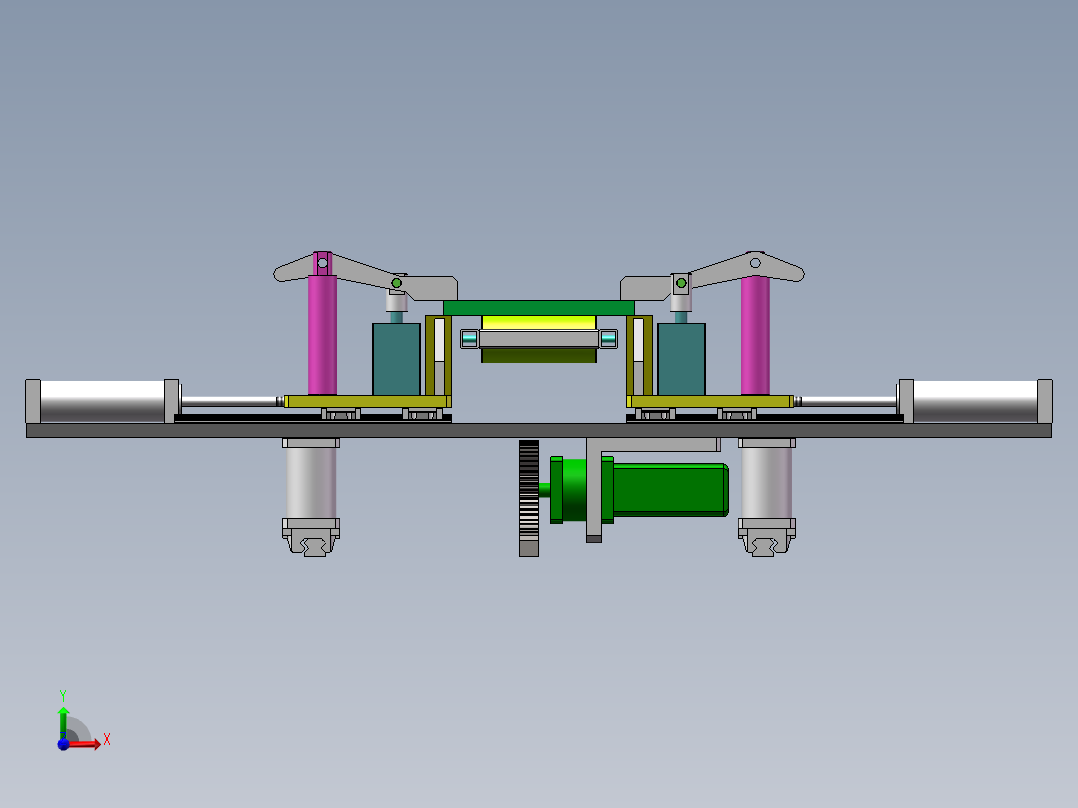 板材送进夹钳装置设计前视图