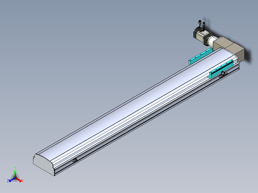 同步带滑台-半封闭B22-L100-C-S1500-L-P75-D3-N5正等轴测图