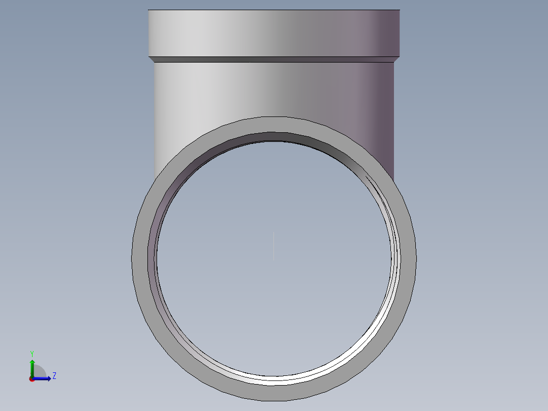 三通-异径 DN40-DN32左视图