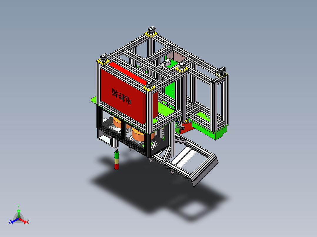 汽车安全带自动穿带机设备sw18可编辑正等轴测图