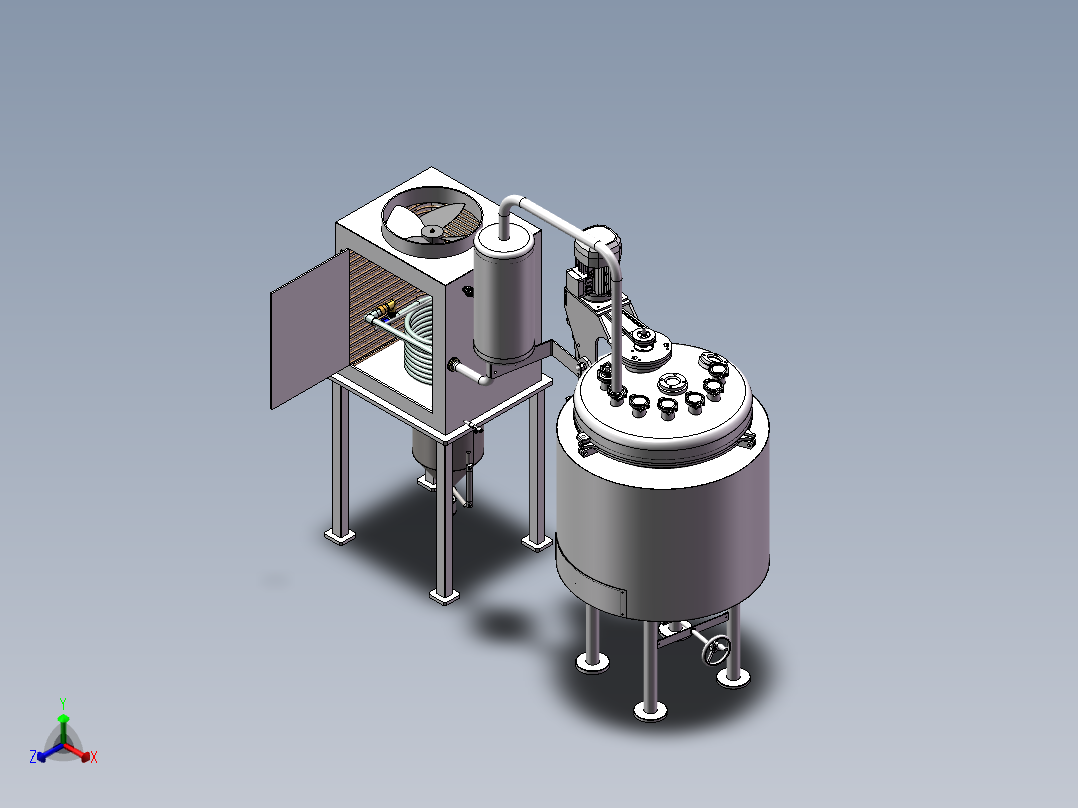蒸馏设备sw18正等轴测图