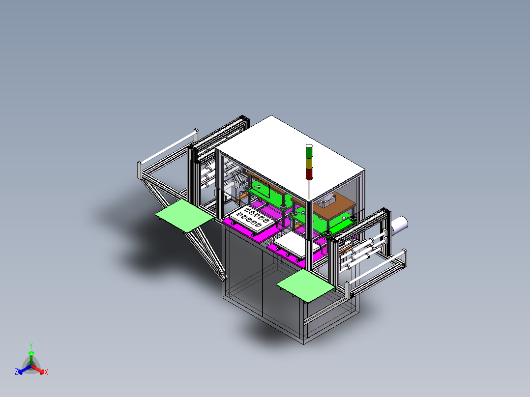 双工位热压机正等轴测图