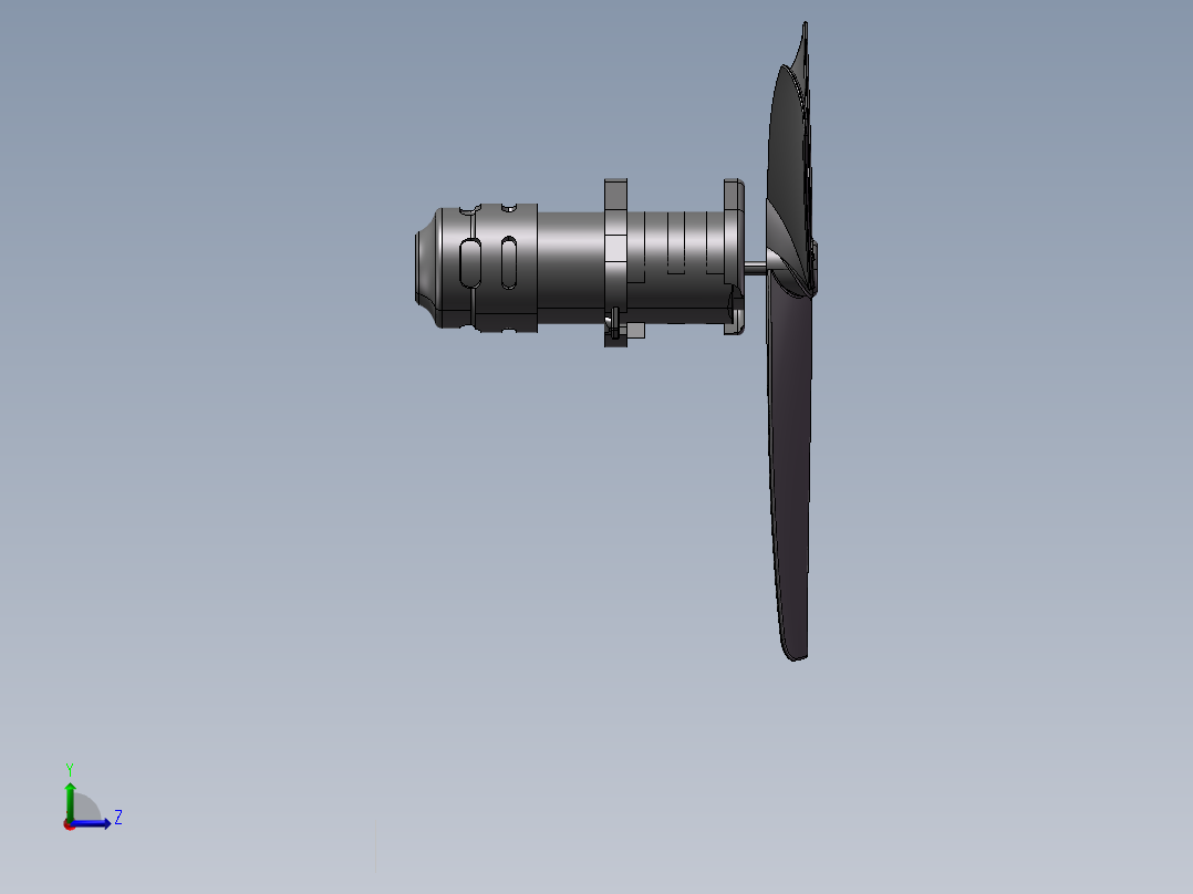 扇叶SW三维模型左视图